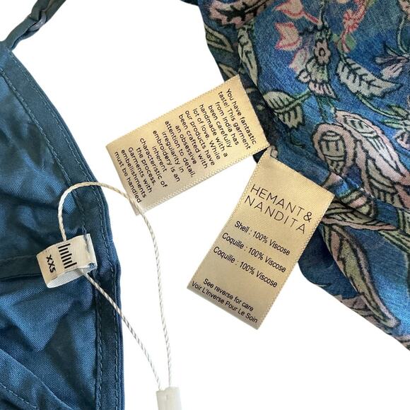 Hemant And Nandita Sheer Cobalt Blue Amyra Blouse Size XXS - Picture 4 of 4